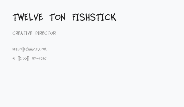 Twelve Ton Fishstick Business Card