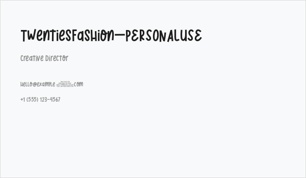 TwentiesFashion_PERSONALUSE Business Card