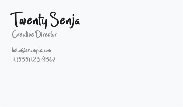 Twenty Senja Business Card