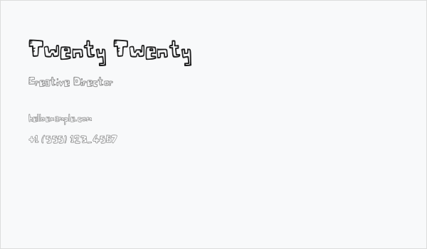 Twenty Twenty Business Card