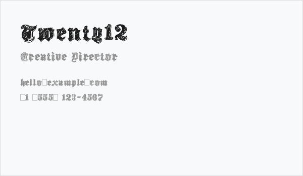 Twenty12 Business Card