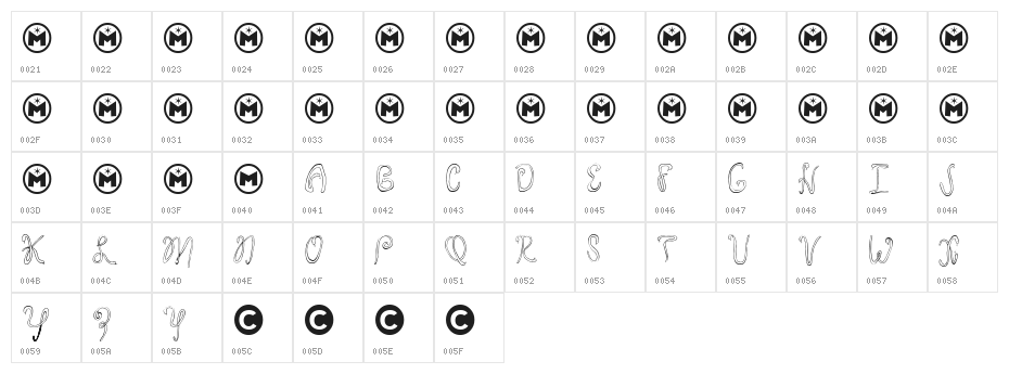 Twentysix Snakerumba Character Map
