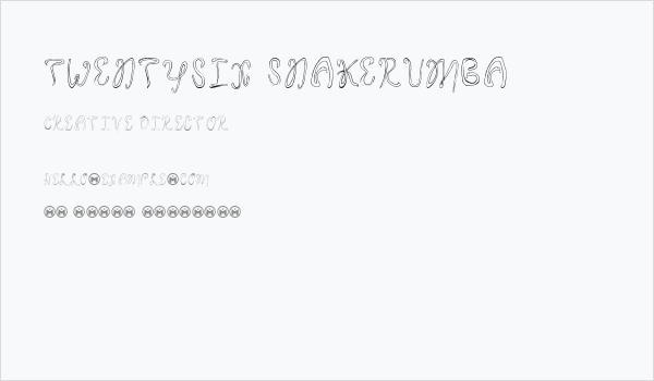 Twentysix Snakerumba Business Card