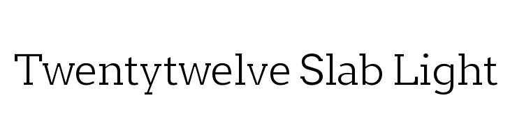 Twentytwelve Slab Light  font caratteri gratis