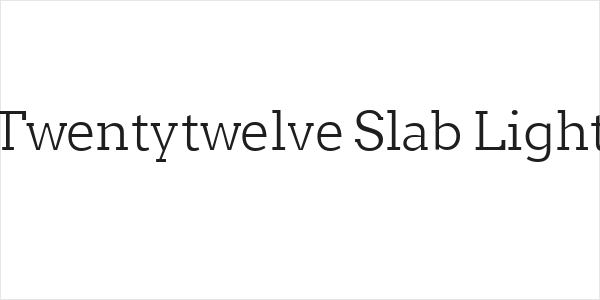 Twentytwelve Slab Light Logo