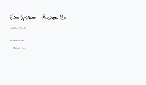 Twice Spoiller - Personal Use Business Card