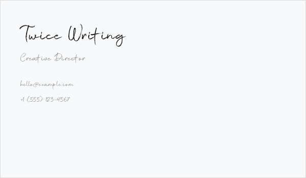 Twice Writing Business Card