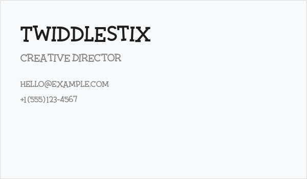 Twiddlestix Business Card