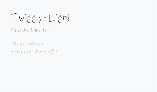 Twiggy-Light Business Card