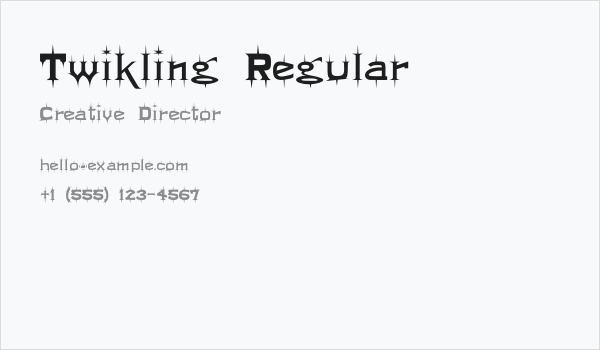Twikling Regular Business Card
