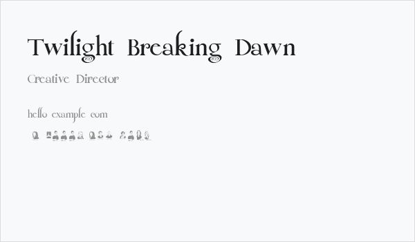 Twilight Breaking Dawn Business Card