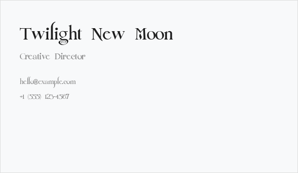 Twilight New Moon Business Card