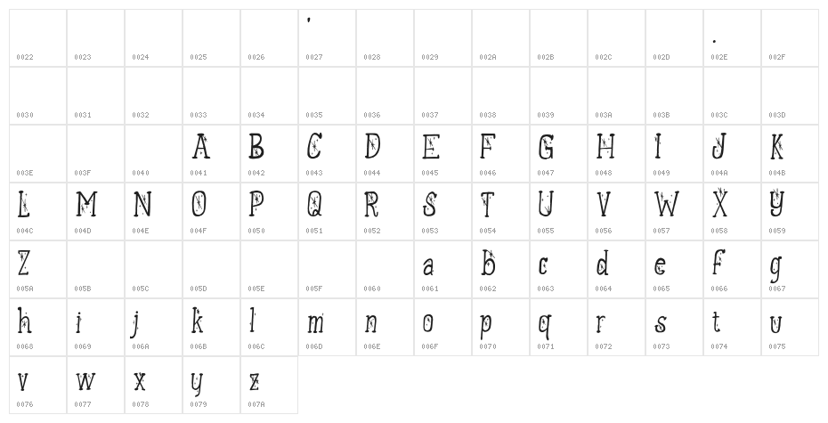 TwilightOzone-Regular Character Map