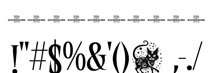 Twisted Halloween PERSONAL Regular Font OTHER CHARS