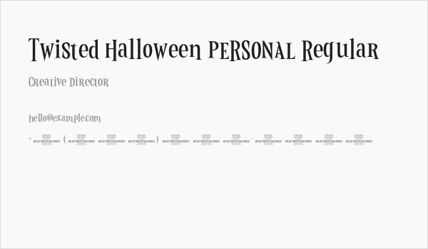 Twisted Halloween PERSONAL Regular Business Card