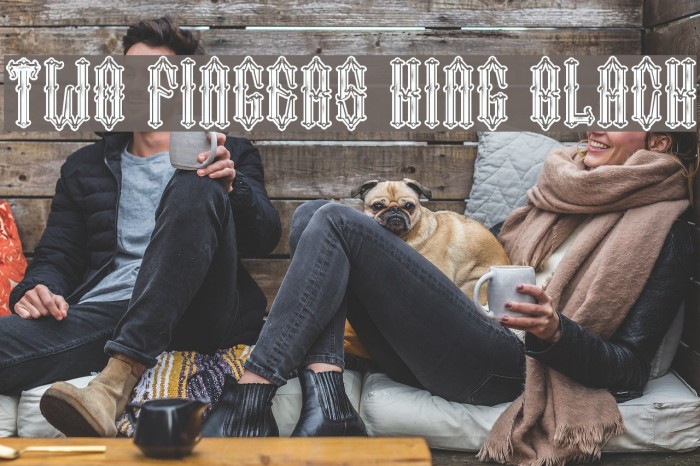 Two Fingers King Black Font examples