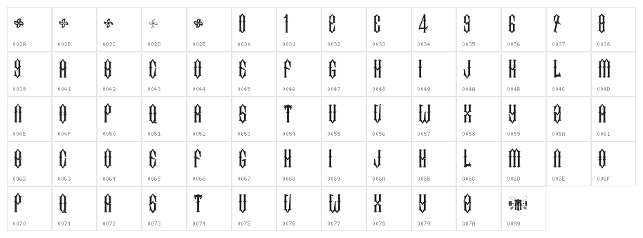 Two Fingers King Light Character Map
