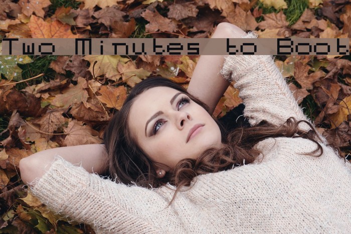 Two Minutes to Boot Шрифта examples