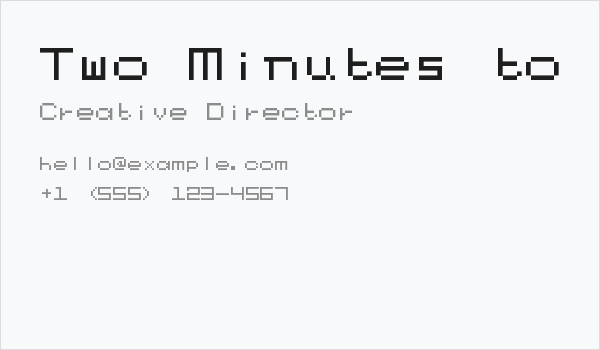 Two Minutes to Boot Business Card