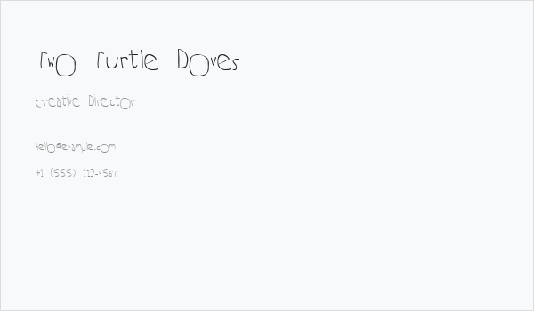 Two Turtle Doves Business Card