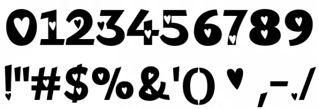 Two of Hearts Font OTHER CHARS