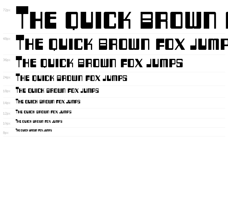 TwoFiftySixBytes-Regular Waterfall