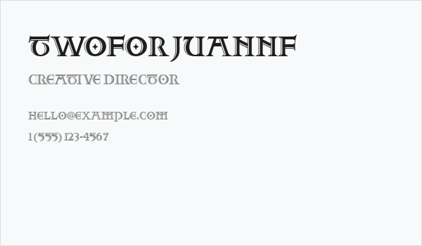 TwoForJuanNF Business Card