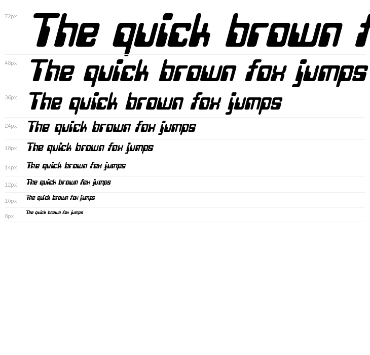 Twobit Italic Waterfall