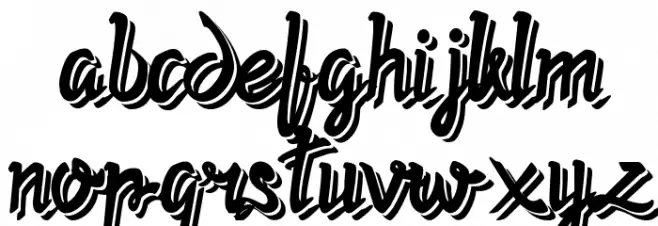 Twopath Shadow Font LOWERCASE