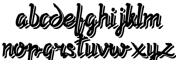 Twopath Shadow Font LOWERCASE