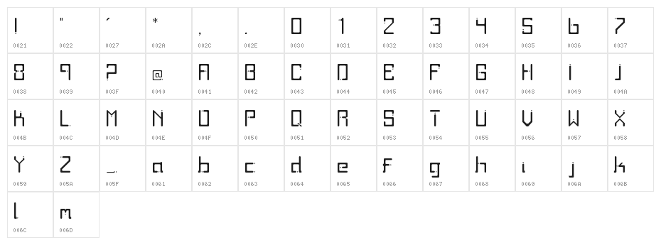 twodays Regular Character Map