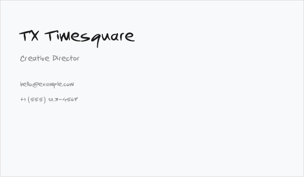 TX Timesquare Business Card