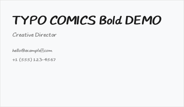 TYPO COMICS Bold DEMO Business Card