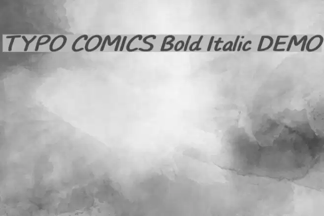 TYPO COMICS Bold Italic DEMO Font examples