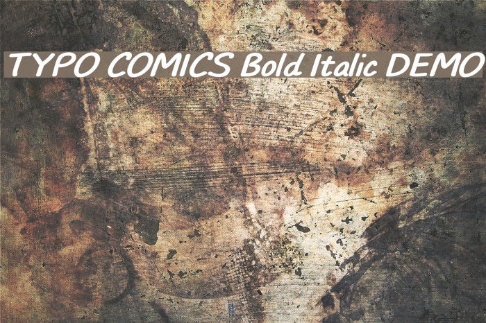 TYPO COMICS Bold Italic DEMO Font examples