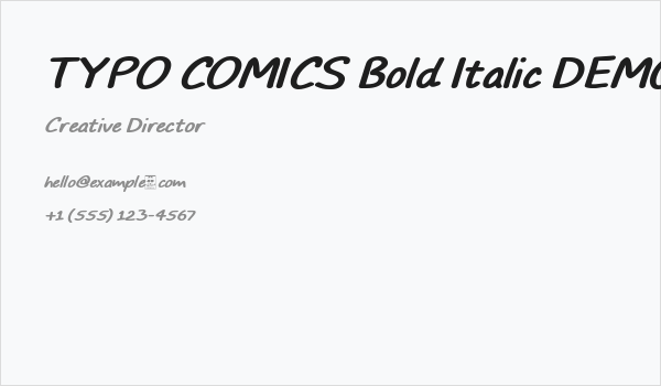 TYPO COMICS Bold Italic DEMO Business Card