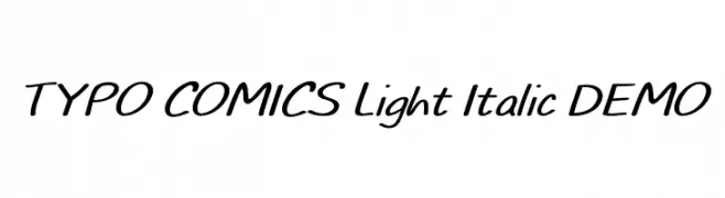 TYPO COMICS Light Italic DEMO  Fuentes Gratis Descargar