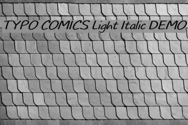TYPO COMICS Light Italic DEMO Font examples