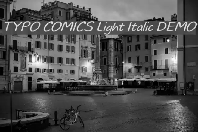 TYPO COMICS Light Italic DEMO Font examples