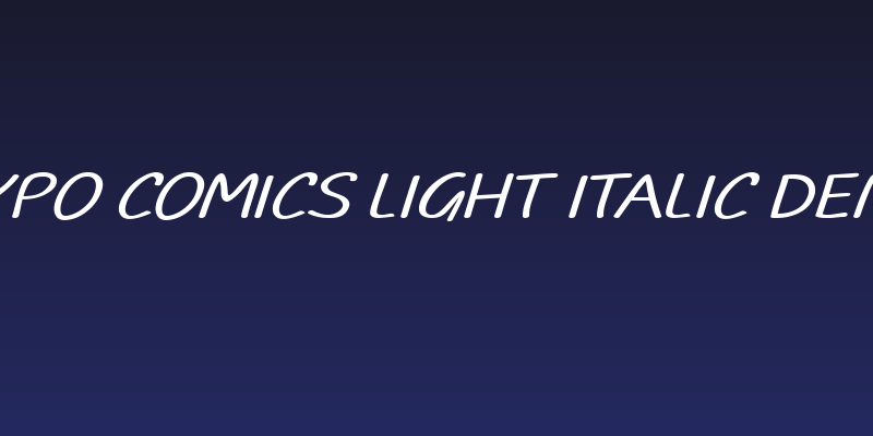 TYPO COMICS Light Italic DEMO Social Header