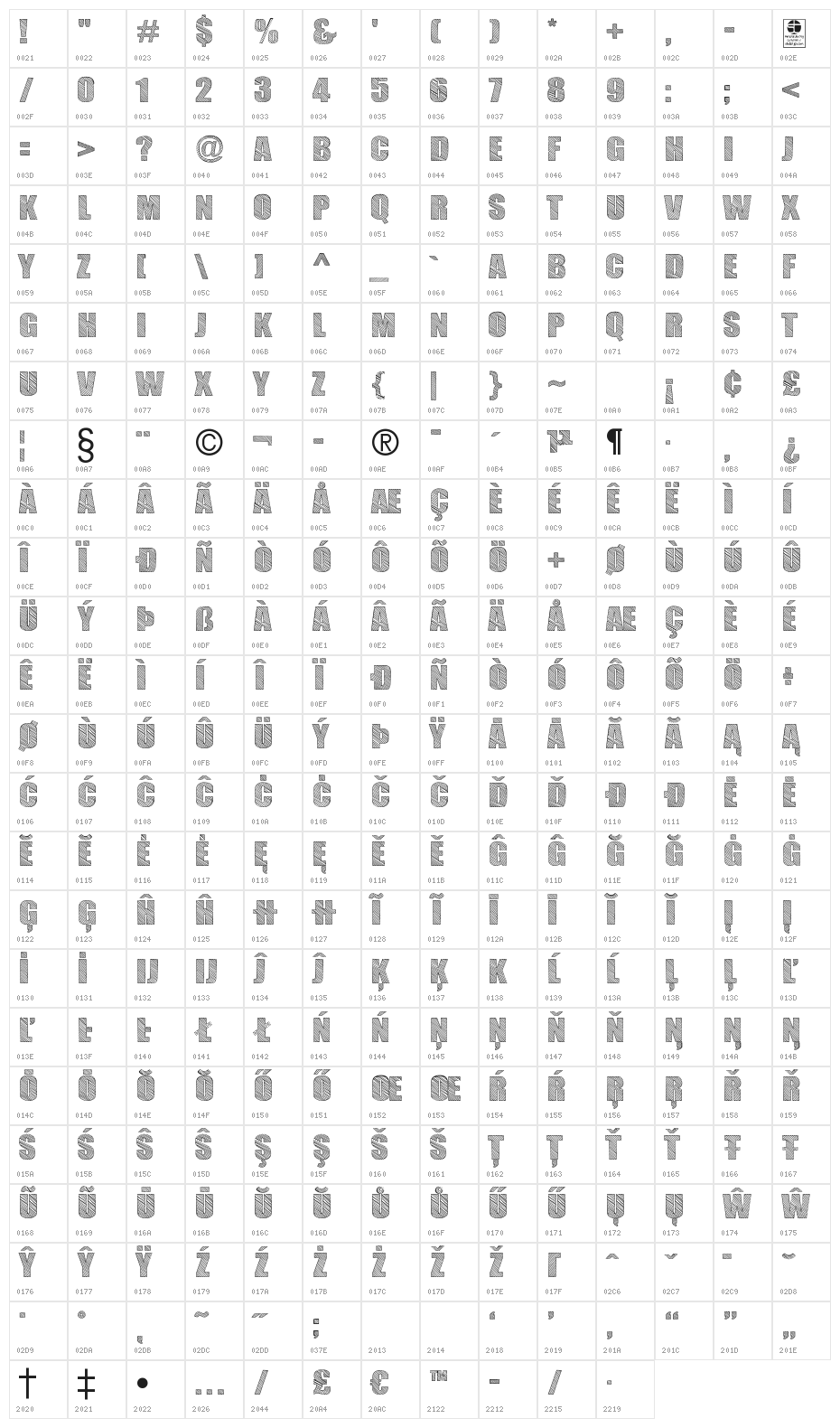 TYPO SKETCH DEMO Character Map