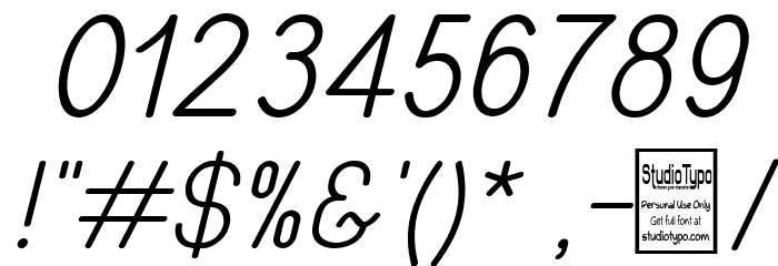 TYPONOME Italic Font OTHER CHARS