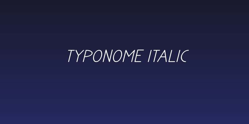 TYPONOME Italic Social Header