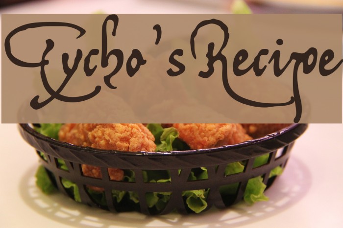 Tycho'sRecipe Font examples