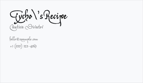 Tycho'sRecipe Business Card