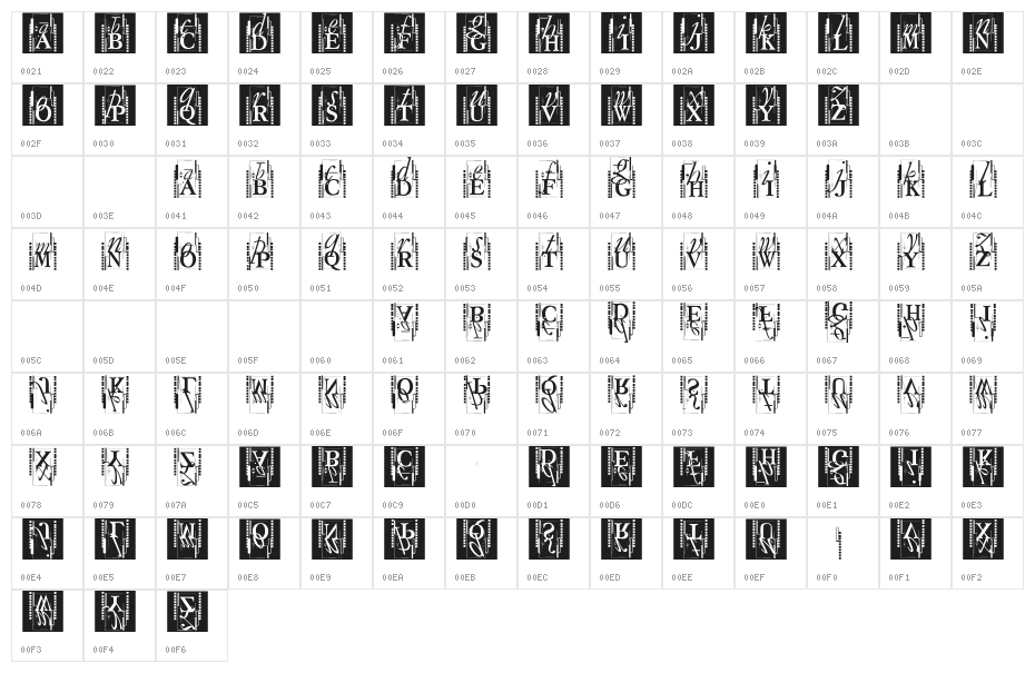 TypOasisInitials Character Map
