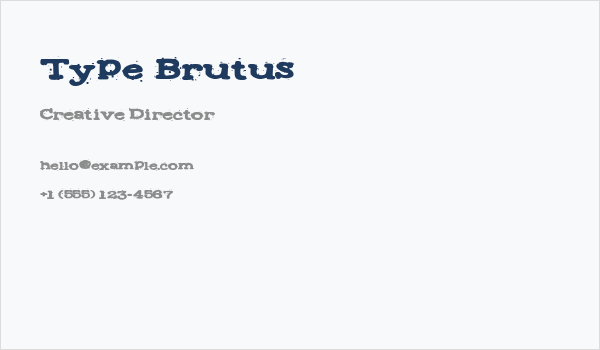 Type Brutus Business Card