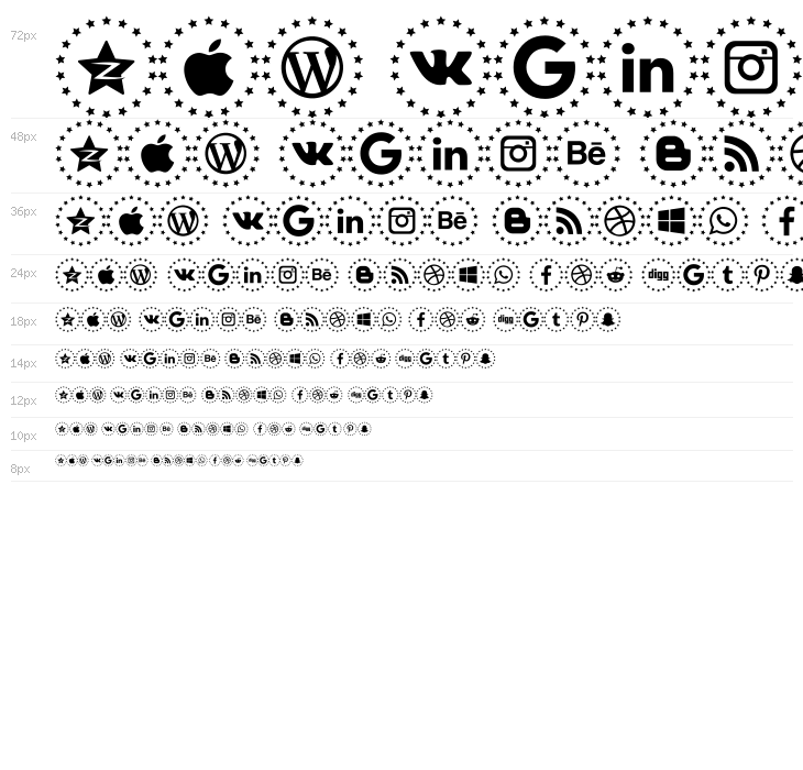 Type Icons Color Waterfall