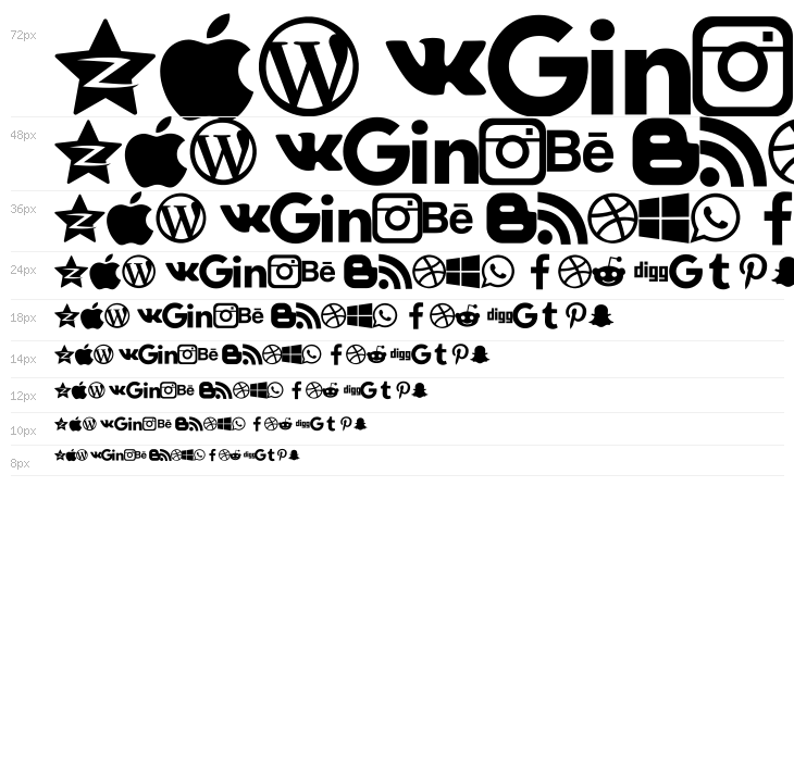 Type Icons Waterfall