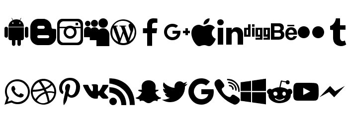 Type Icons Caratteri MINUSCOLO